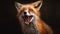 Ai Image Generative Photography of fox with dangerous face.