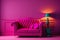 Ai midjourney illustration of a pink sofa in a pink room