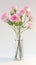 AI photography,flower vase, pink rose is in the vase