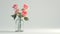 AI photography,flower vase, pink rose is in the vase