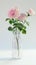 AI photography,flower vase, pink rose is in the vase