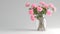 AI photography,flower vase, pink rose is in the vase