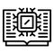 Ai processor book icon, outline style