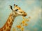 Ai rendered of a artistic painting with a giraffe