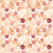 Ai rendered seamless repeat pattern of brown and Bordeaux round shapes