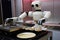 AI robot cooking food at the restaurant kitchen. Generative AI