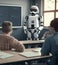 AI robot is teaching student in classroom, Generative AI