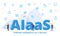 aiaas artificial intelligence as a service concept with big words and people surrounded by related icon with blue color style