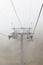 Aibga Ridge. Mountain Kamennyy stolb. 2509m. Mountains near the ski resort. cable car on the mountain going into the fog