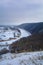 Aidar River in Ukraine.Winter.Forest, river and valley.Vertical