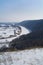 Aidar River in Ukraine.Winter.Forest and river.Vertical frame.