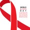 AIDS awareness ribbon. World AIDS Day background.
