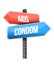 Aids, condom street sign illustration