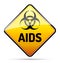 AIDS HIV Biohazard virus danger sign with reflect and shadow on