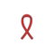 AIDS and HIV ribbon solid icon, cancer ribbon
