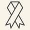 AIDS tape line icon. HIV awareness strip outline style pictogram on white background. World Aids Day sign for mobile