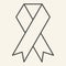 AIDS tape thin line icon. HIV awareness strip outline style pictogram on white background. World Aids Day sign for