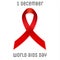 Aids world day red ribbon symbol