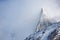 Aiguille du Dru amongst the clouds