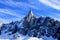 Aiguille du Dru in the Montblanc massif, French Alps