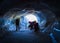 AIGUILLE DU MIDI, FRANCE - AUGUST 8, 2017: Alpinists arriving to Aiguille du Midi, Chamonix, France