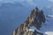 Aiguille du Midi from Mont-blanc du Tacul in the evening light in the French Alps, Chamonix Mont-Blanc, France