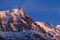 Aiguille du Midi needle at sunset. Chamonix, Mont Blanc, Haute-Savoie