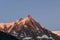 Aiguille du Midi at sunset. Alps