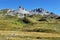 Aiguille Percee and other rock formations near Tignes Ski resort, France