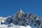 The Aiguilles du Midi mountain range in Chamonix