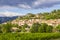 Aiguines village in the Provence-Alpes-CÃ´te d`Azur region in southeastern France.