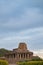 Aihole Durga temple during cloudy day with copy space, Karnataka, India.