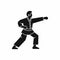 Aikido fighter icon, simple style