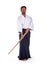 Aikido master with bokken