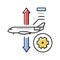 aileron adjustment aircraft color icon vector illustration