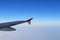 Ailerons and flaps tucked flat in airplane wing at cruise speed