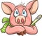 Ailing cartoon pig