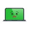 Ailing laptop computer isolated emoticon