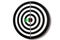 Aim with arrow in the center. Hit the target. Green arrow in the center. Isolate