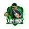 Aim High eSport game Team Cartoon Mascot Logo Badge