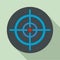 Aim scope target icon, flat style