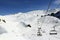 Aime 200, winter landscape in the ski resort of La Plagne, France