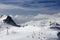 Aime 200, winter landscape in the ski resort of La Plagne, France