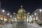 Aint Peter`s basilica by night in christmas