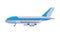 Aiplane Luxury Business Transportation, Side View, Government or Presidential Vehicle Flat Vector Illustration