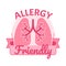 Air allergy friendly symbol badge vector illustration