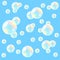 Air background with soap bubbles. Seamless.