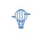 Air balloon,aerostat line icon concept. Air balloon,aerostat flat  vector symbol, sign, outline illustration.