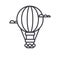 Air balloon,aerostat vector line icon, sign, illustration on background, editable strokes