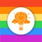 Air balloon black glyph icon. LGBT support.